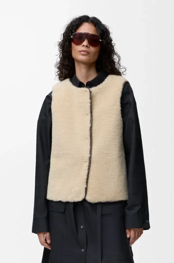 Puffer in shearling and cotton blend Black Puffer in shearling and cotton blend Black