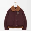 Puffer in shearling and cotton blend Burgundy Puffer in shearling and cotton blend Burgundy