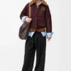 Puffer in shearling and cotton blend Burgundy Puffer in shearling and cotton blend Burgundy