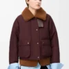 Puffer in shearling and cotton blend Burgundy Puffer in shearling and cotton blend Burgundy
