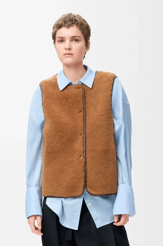 Puffer in shearling and cotton blend Burgundy Puffer in shearling and cotton blend Burgundy