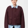 Puffer in shearling and cotton blend Burgundy Puffer in shearling and cotton blend Burgundy