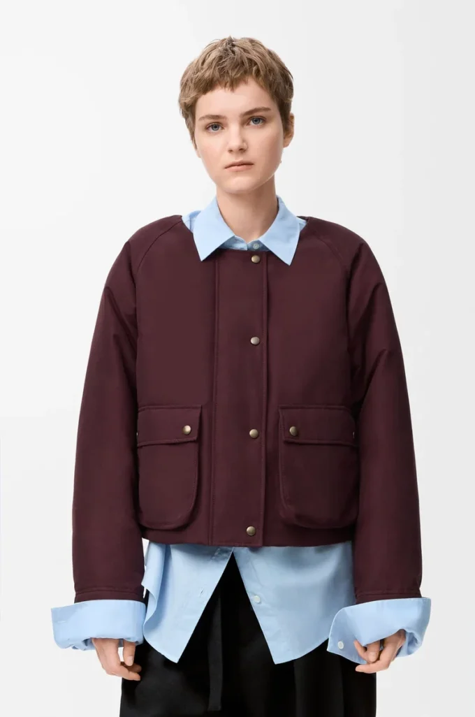 Puffer in shearling and cotton blend Burgundy Puffer in shearling and cotton blend Burgundy