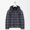Puffer jacket in wool Dark Navy Blue
