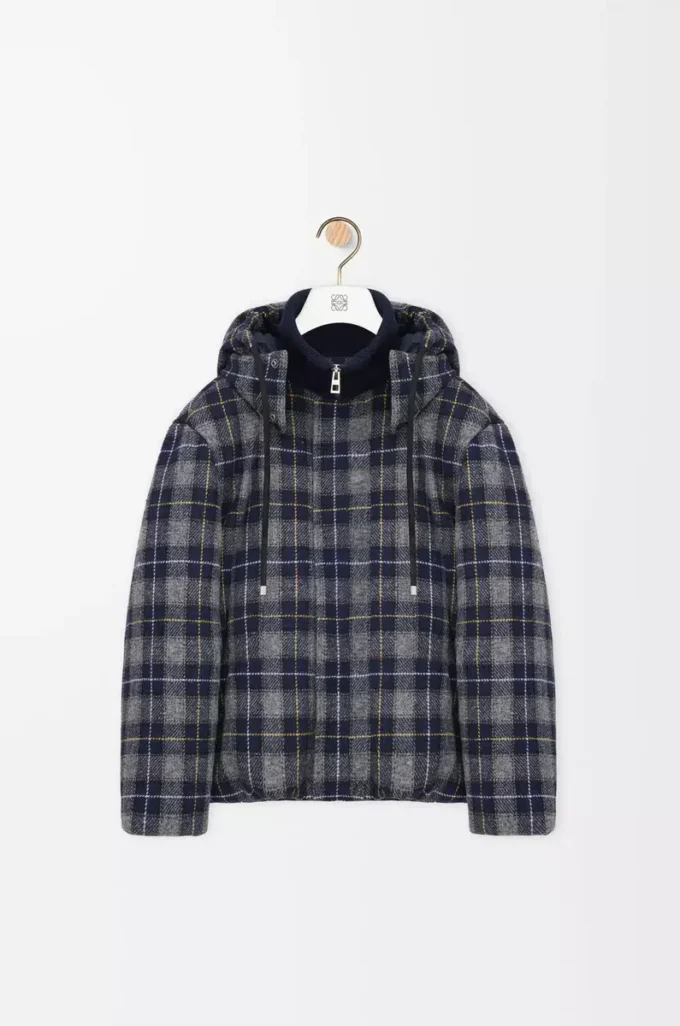 Puffer jacket in wool Dark Navy Blue