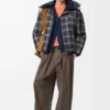 Puffer jacket in wool Dark Navy Blue
