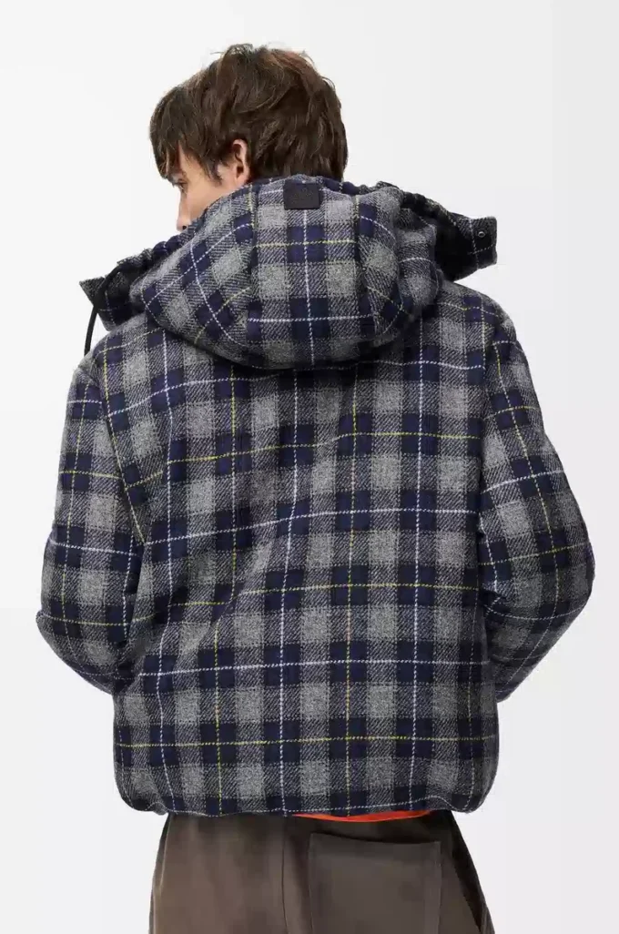 Puffer jacket in wool Dark Navy Blue