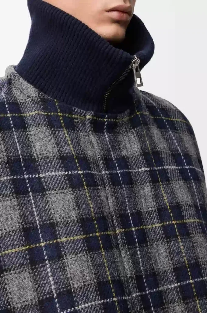 Puffer jacket in wool Dark Navy Blue