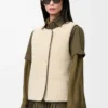 Puffer vest in shearling and cotton blend Black Puffer vest in shearling and cotton blend Black
