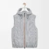 Puffer vest in technical shell Beige/Blue Puffer vest in technical shell Beige/Blue
