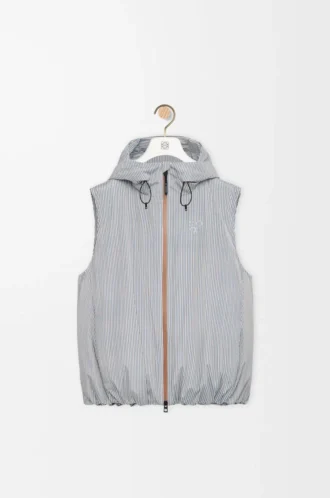 Puffer vest in technical shell Beige/Blue