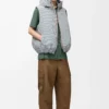 Puffer vest in technical shell Beige/Blue Puffer vest in technical shell Beige/Blue
