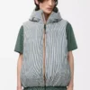 Puffer vest in technical shell Beige/Blue Puffer vest in technical shell Beige/Blue