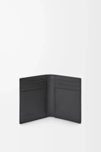 Puzzle bifold cardholder in classic calfskin Asphalt Grey/Storm Blue