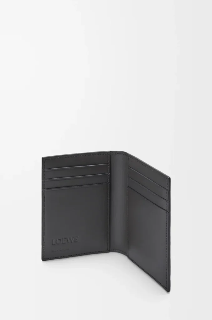 Puzzle bifold cardholder in classic calfskin Asphalt Grey/Storm Blue