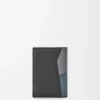 Puzzle bifold cardholder in classic calfskin Asphalt Grey/Storm Blue
