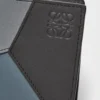 Puzzle bifold cardholder in classic calfskin Asphalt Grey/Storm Blue