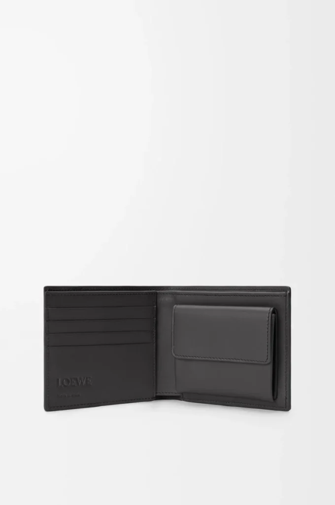 Puzzle bifold coin wallet in classic calfskin Asphalt Grey/Storm Blue Puzzle bifold coin wallet in classic calfskin Asphalt Grey/Storm Blue