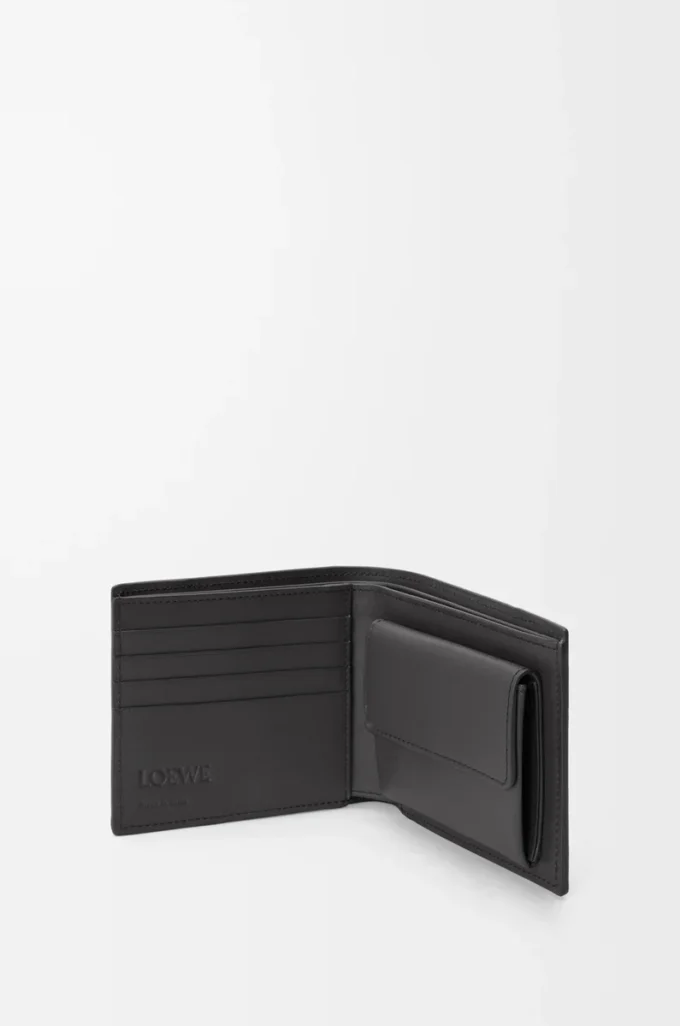 Puzzle bifold coin wallet in classic calfskin Asphalt Grey/Storm Blue Puzzle bifold coin wallet in classic calfskin Asphalt Grey/Storm Blue