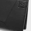 Puzzle bifold coin wallet in classic calfskin Black