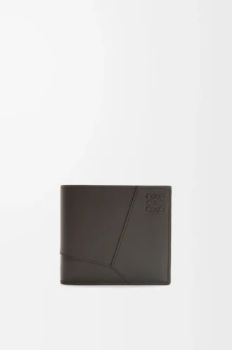 Puzzle bifold coin wallet in classic calfskin Dark Grey