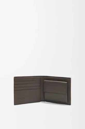 Puzzle bifold coin wallet in classic calfskin Dark Grey