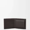 Puzzle bifold coin wallet in classic calfskin Olive/Dark Brown