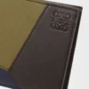 Puzzle bifold coin wallet in classic calfskin Olive/Dark Brown