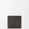 Puzzle bifold coin wallet in supple grained calfskin Dark Grey