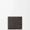 Puzzle bifold coin wallet in supple grained calfskin Dark Grey