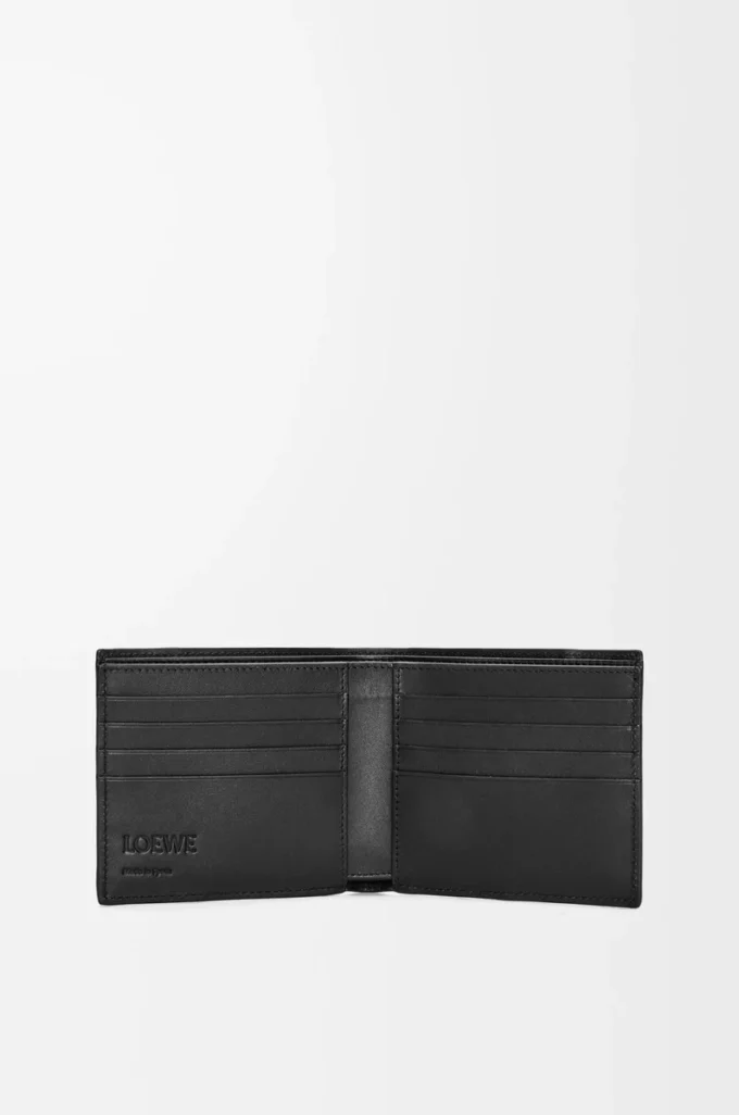 Puzzle bifold wallet in classic calfskin Black