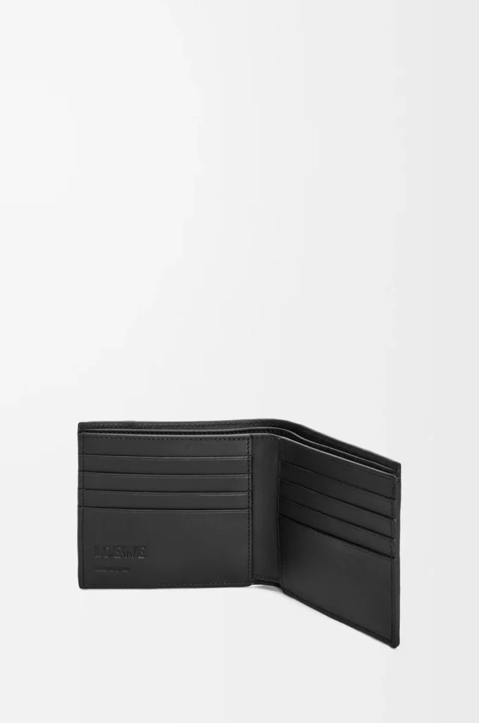 Puzzle bifold wallet in classic calfskin Black