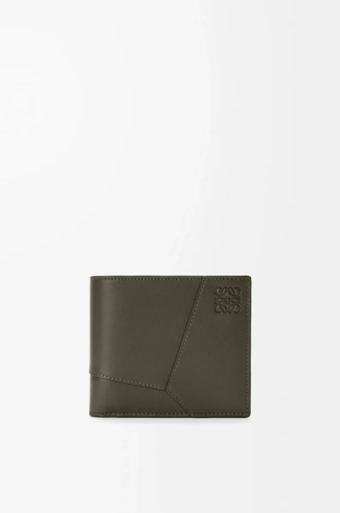 Puzzle bifold wallet in classic calfskin Dark Khaki Puzzle bifold wallet in classic calfskin Dark Khaki