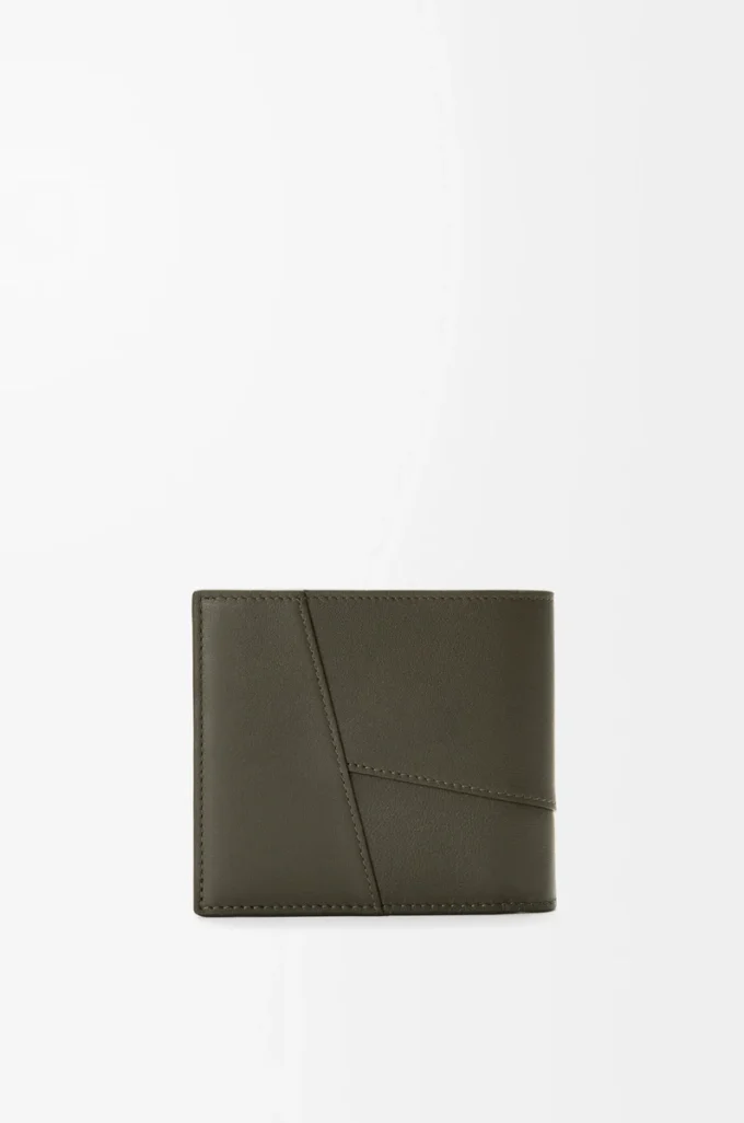 Puzzle bifold wallet in classic calfskin Dark Khaki Puzzle bifold wallet in classic calfskin Dark Khaki