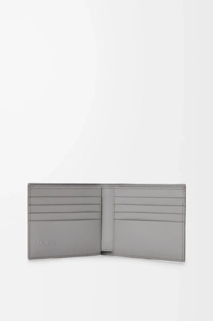 Puzzle bifold wallet in classic calfskin Winter Brown/Ash Grey