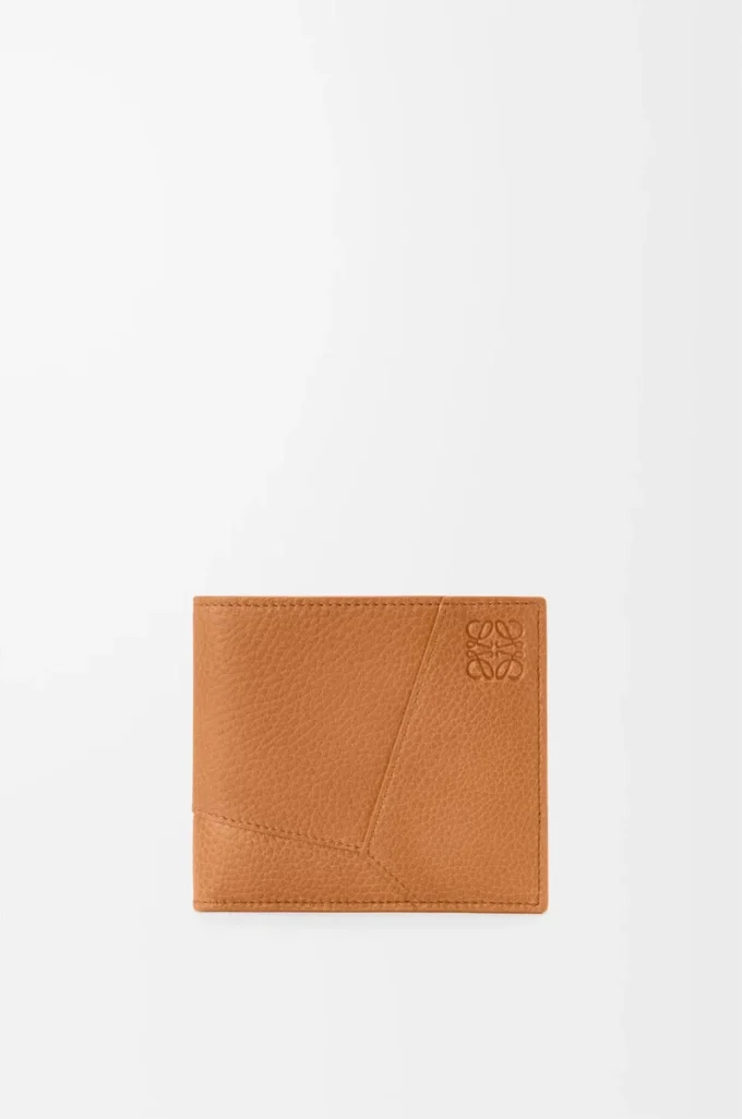 Puzzle bifold wallet in supple grained calfskin Light Canyon Brown Puzzle bifold wallet in supple grained calfskin Light Canyon Brown