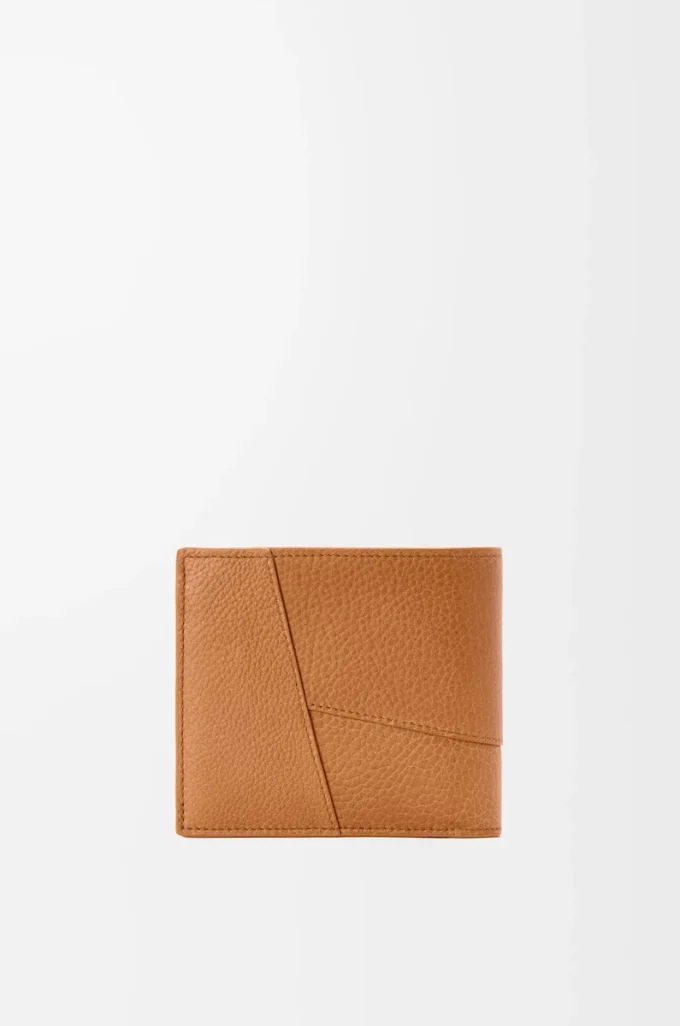 Puzzle bifold wallet in supple grained calfskin Light Canyon Brown Puzzle bifold wallet in supple grained calfskin Light Canyon Brown