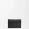 Puzzle business cardholder in classic calfskin Black