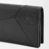 Puzzle business cardholder in classic calfskin Black