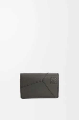 Puzzle business cardholder in classic calfskin Dark Grey