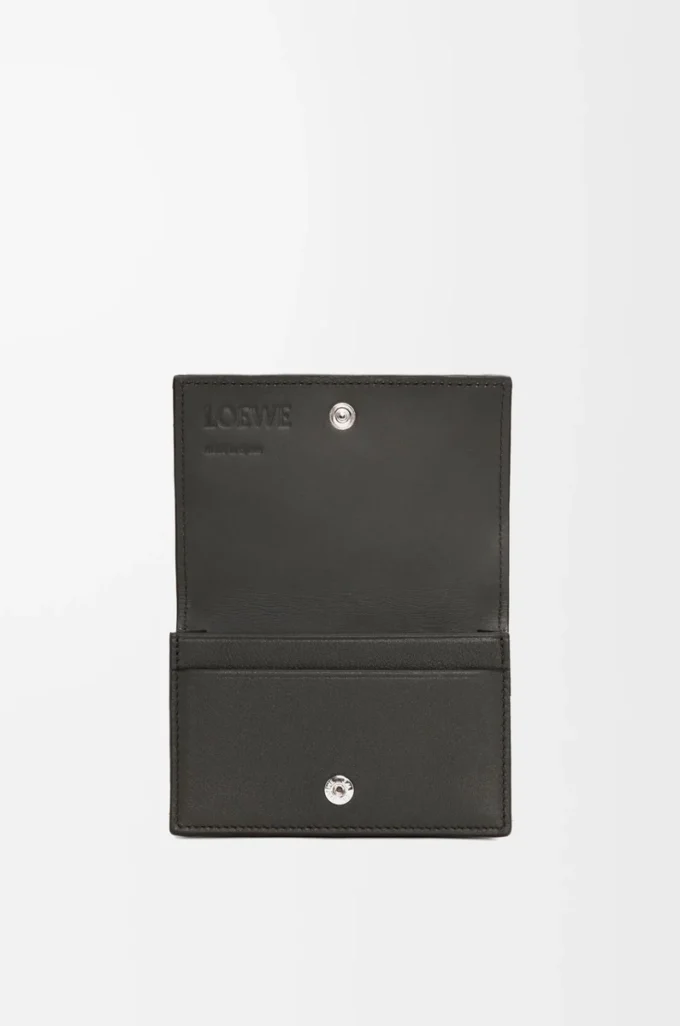 Puzzle business cardholder in classic calfskin Dark Grey
