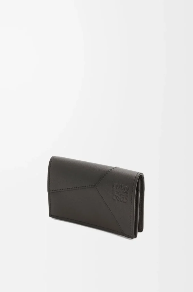 Puzzle business cardholder in classic calfskin Dark Grey