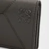 Puzzle business cardholder in classic calfskin Dark Grey