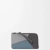Puzzle coin cardholder in classic calfskin Asphalt Grey/Storm Blue