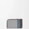 Puzzle coin cardholder in classic calfskin Asphalt Grey/Storm Blue