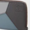 Puzzle coin cardholder in classic calfskin Asphalt Grey/Storm Blue