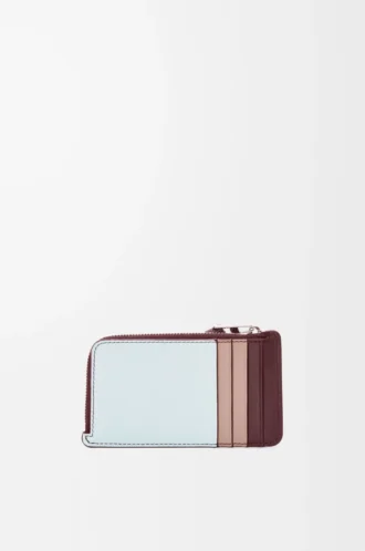Puzzle coin cardholder in classic calfskin Frozen/Dark Burgundy