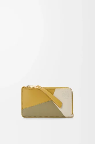 Puzzle coin cardholder in classic calfskin Ginger/Sea Salt