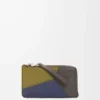 Puzzle coin cardholder in classic calfskin Olive/Dark Brown