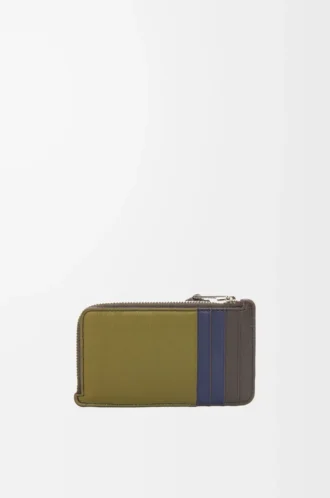 Puzzle coin cardholder in classic calfskin Olive/Dark Brown